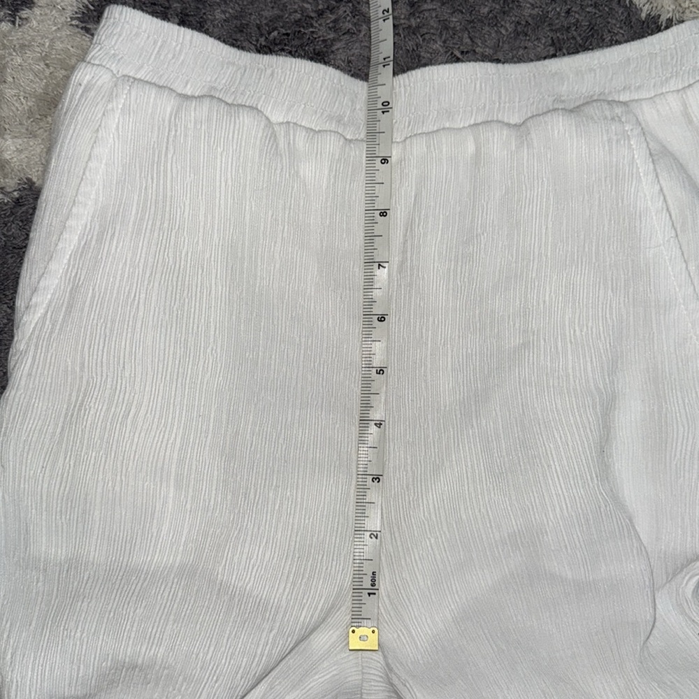 Bershka White Straight Leg gauze textured Pants size S - Picture 7 of 14